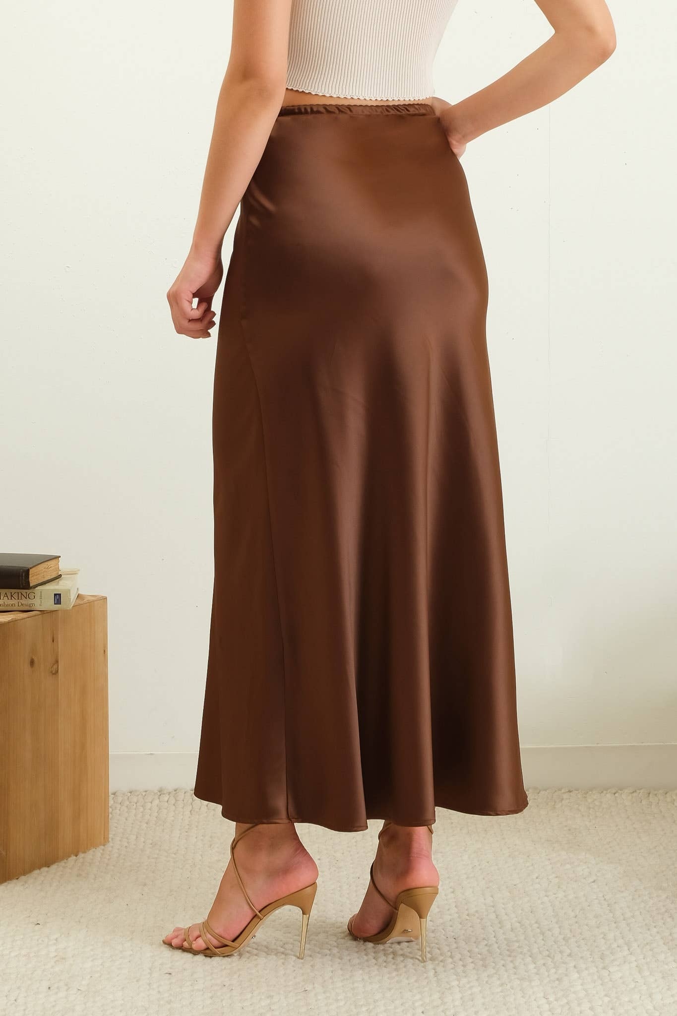 Satin midi skirt 7.5 clearance